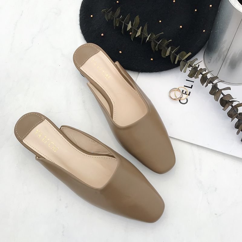 画像4: Women’s Flat Mule Sandals Pumps low-heeled half slippers フラットミュール　パンプス　サンダル (4)