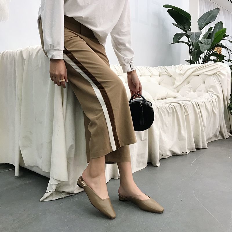 画像13: Women’s Flat Mule Sandals Pumps low-heeled half slippers フラットミュール　パンプス　サンダル (13)