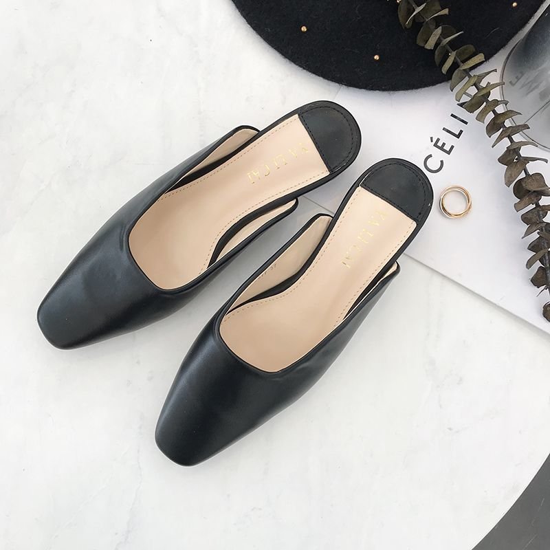 画像2: Women’s Flat Mule Sandals Pumps low-heeled half slippers フラットミュール　パンプス　サンダル (2)