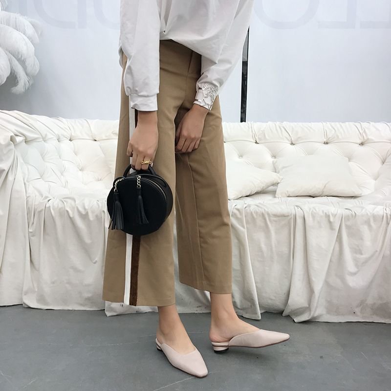 画像10: Women’s Flat Mule Sandals Pumps low-heeled half slippers フラットミュール　パンプス　サンダル (10)