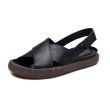 画像2: women's flat leather  bottom slip simple casual flat sandals slippersシンプルレザーサンダルスリッパサンダル  (2)