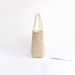 画像5:  natural  large-capacity hand-woven bag straw stripes  tote bag ストライプ　ボーダーストローかごバック　　トートバッグ　 (5)