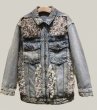 画像3: Womens  sweet lace stitching denim jacket Coat レースフリル付きオーバーサイズデニムジャケット　Gジャン (3)