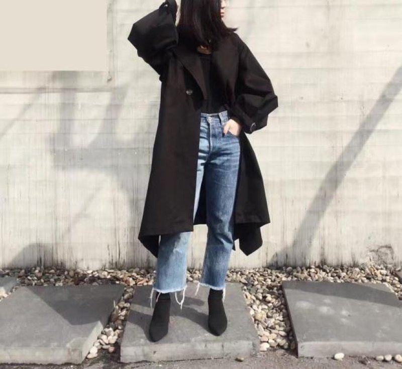 画像3: Womens  Lantern Sleeve Irregular Hem Cotton Trench Coats Windbreakers  jacket Coat イレギュラースタイルトレンチコート ジャケット (3)