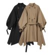 画像1: Womens  Lantern Sleeve Irregular Hem Cotton Trench Coats Windbreakers  jacket Coat イレギュラースタイルトレンチコート　ジャケット (1)