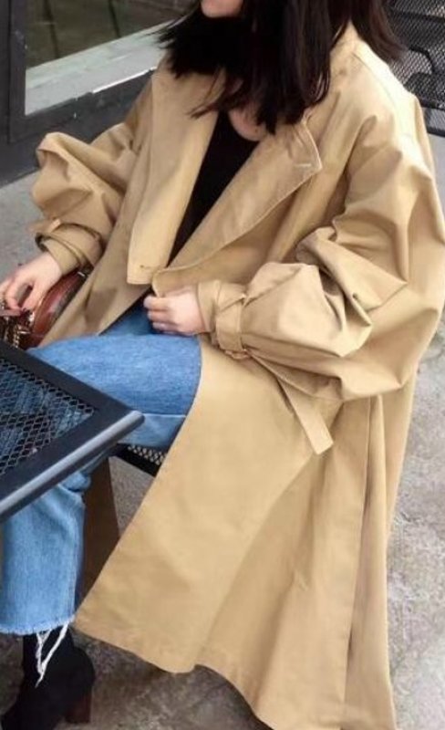 画像5: Womens  Lantern Sleeve Irregular Hem Cotton Trench Coats Windbreakers  jacket Coat イレギュラースタイルトレンチコート ジャケット (5)