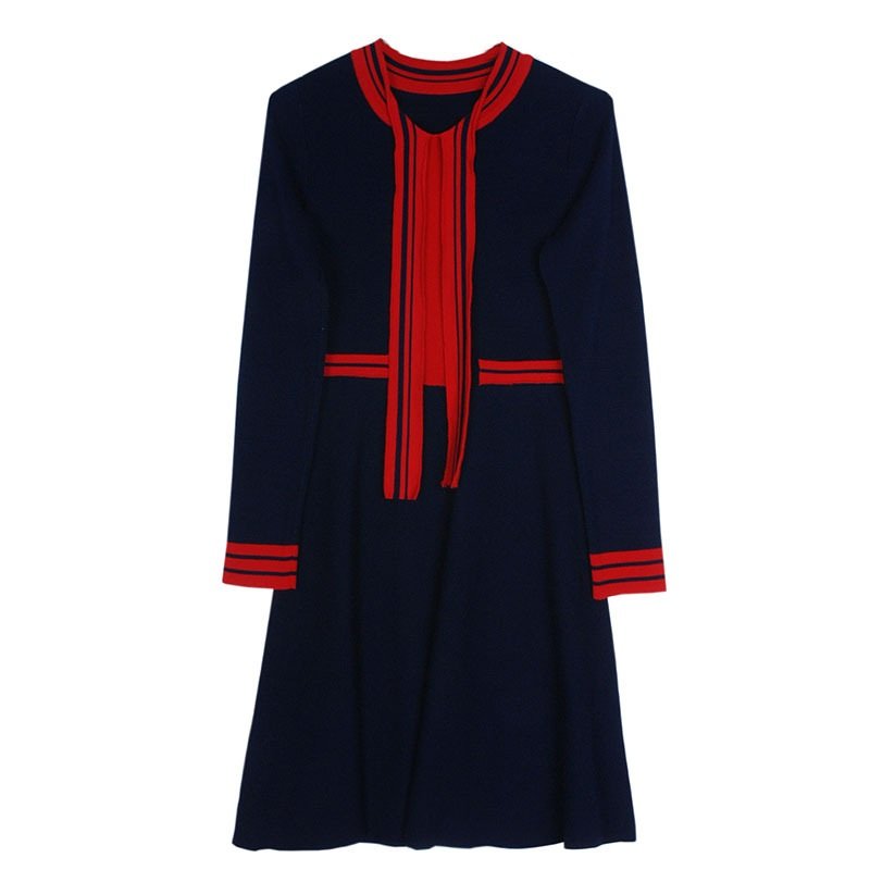 画像3: women's bow knit dress  sweater dress長袖ボウニットドレス　ワンピース (3)