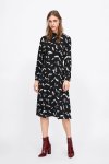 画像5: women's flower print long-sleeved dressフローラル膝丈ドレス　ワンピース (5)