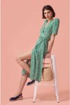 画像2: women's single French style  floral dress スター柄膝丈ドレス　ワンピース (2)