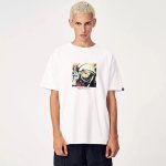 画像2:  men's  digital printing cotton short-sleeved T-shirt 　man fu space宇宙柄半袖男女兼用Ｔシャツ (2)