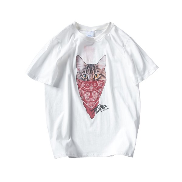 画像1: Men's  Animal Prin Short Sleeve T-Shirt アニマルキャットプリント半袖Ｔシャツ (1)