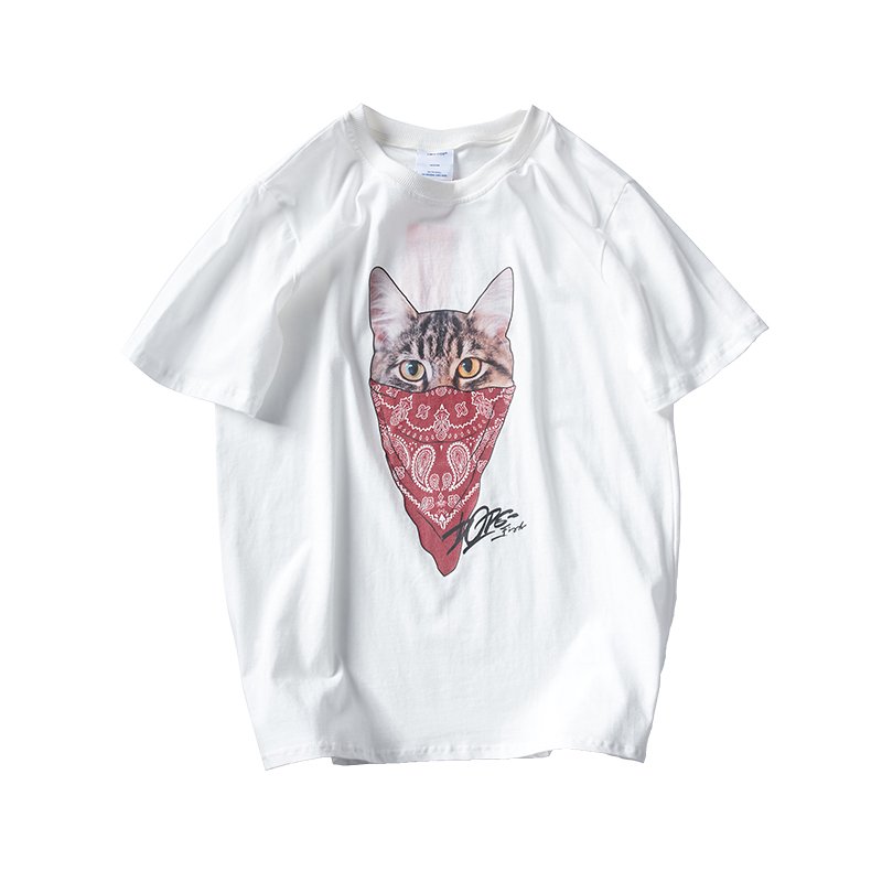 画像1: Men's  Animal Prin Short Sleeve T-Shirt アニマルキャットプリント半袖Ｔシャツ (1)