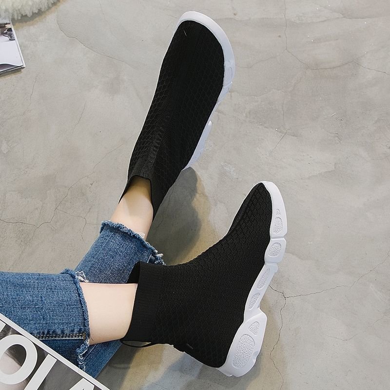 画像6:  women's elastic sports casual socks boots ソックスエラスティックブーツ　ブーティー (6)