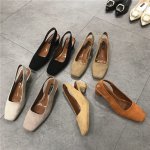 画像2: Women’s suede simple retro pumps sandals Mules スエードバックストラップパンプス　ミュール (2)