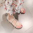 画像2: women's flat  pearls sandals  slippersパールサンダルスリッパサンダル (2)