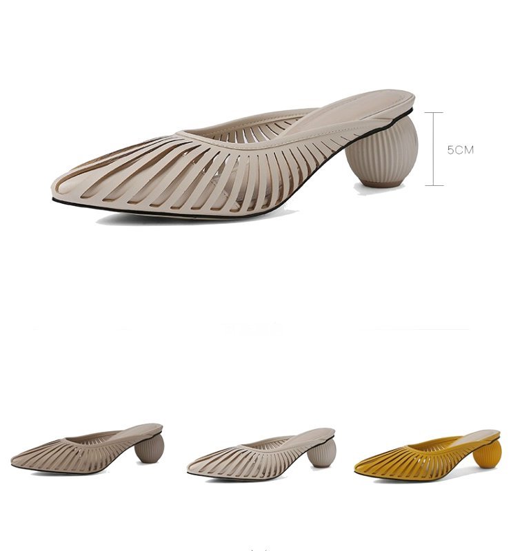 画像5: Women’s  pointed leather high-heeled shoes pumps sandals Mules本革サンダルパンプス ミュー (5)