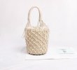 画像2: fishing net bucket  bag straw tote bag フィッシングバケットストローかごバック　トートバッグ　 (2)