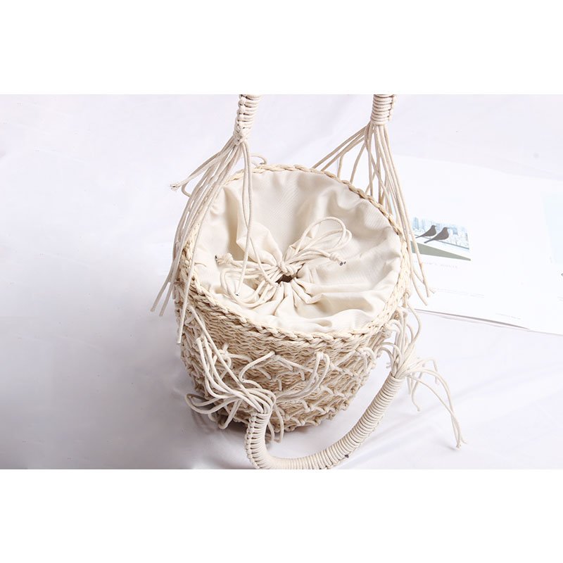 画像9: fishing net bucket  bag straw tote bag フィッシングバケットストローかごバック　トートバッグ　 (9)
