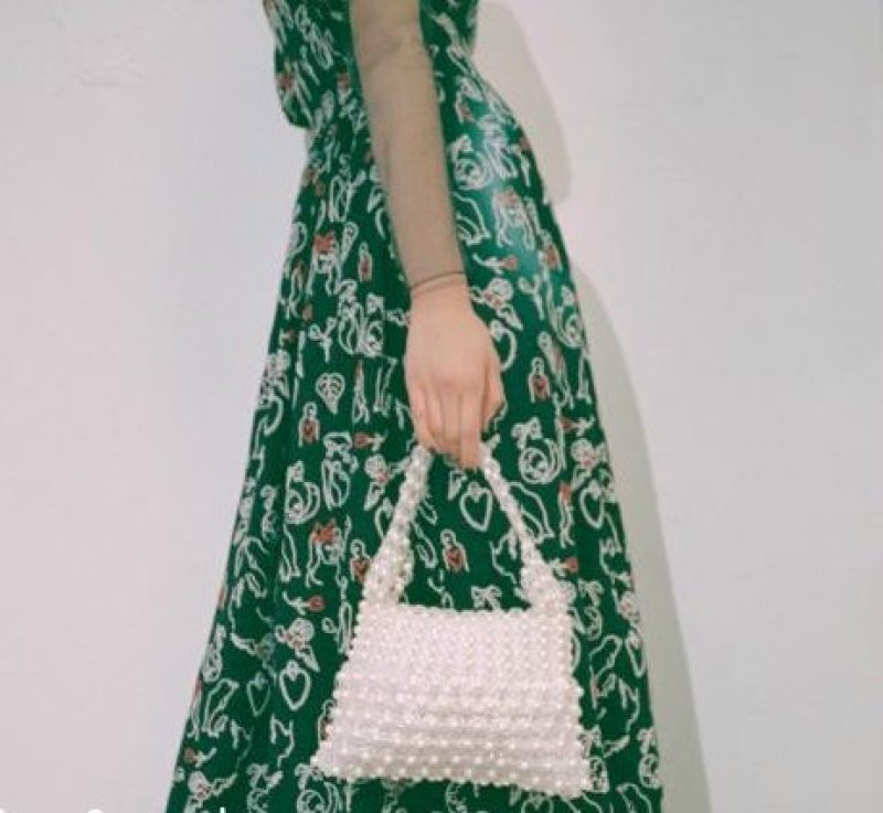 画像4:  shell transparent crystal bag retro hand-woven beaded  bag ビーズパールバッグミニトートクラッチバッグ  (4)