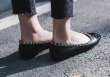 画像4: Women’s  round head flat scoop shoes  leather pumps 本革ラウンドチェーン付バイカラーフラットパンプス　 (4)