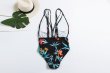 画像5:  Printed Cutout Sexy one piece swimsuit フラワープリントトロピカルスウィムスーツ水着モノキニワンピース (5)