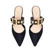 画像4: Women’s pointed head flat wild word buckle  sandals shoes   pumps ベルト付フラットミュールパンプス　サンダル　 (4)