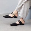 画像5: Women’s pointed head flat wild word buckle  sandals shoes   pumps ベルト付フラットミュールパンプス　サンダル　 (5)