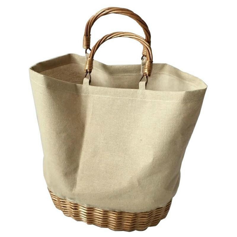 画像1: Straw canvas stitching bag bag キャンバス＆ストローコンビトートバッグ　 (1)