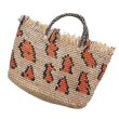 画像1:  leopard woven  Lafite crochet  bag レオパード籠　かごトートバック (1)