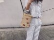 画像3:  leopard woven  Lafite crochet  bag レオパード籠　かごトートバック (3)