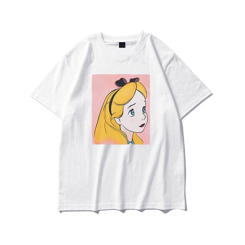 画像5: Alice print loose short-sleeved t-shirt　T-shirt 　アリスプリントラウンドネック半袖Tシャツ (5)