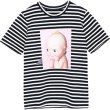 画像4: striped short-sleeved fun cartoon print round neck T-shirt 　キューピープリントボーダー　ストライプラウンドネック半袖Tシャツ (4)