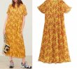 画像5: women'sMedium long chiffon flower print small pleated dress  膝下丈フローラルロングドレス　ワンピース (5)