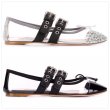 画像6: Women’s  transparent stitching flat leather ballet pumps 透明＆レザーフラットバレーシューズ　パンプス　 (6)