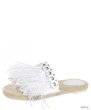 画像2: women's fairy ostrich hairy numb grass flat fisherman slippers sandals フェザー羽付エスパドリーユサンダルスリッパ (2)