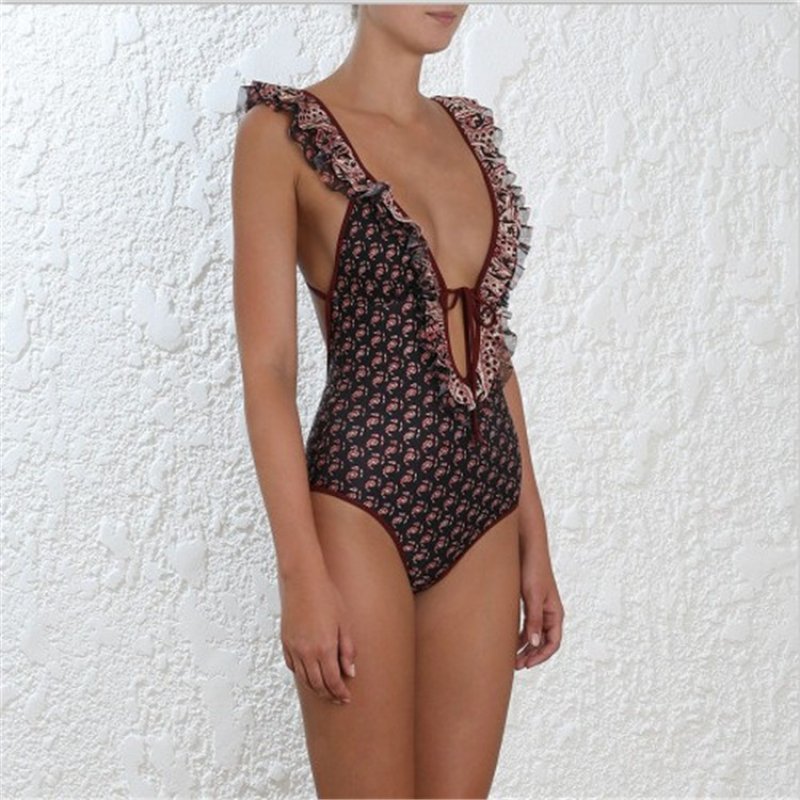 画像3: Women's Sexy Bikinis Beach Swimsuit Bikiniフリル付きワンピーススイムウエア水着ビキニモノキニワンピース (3)