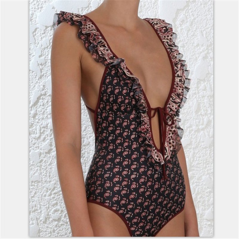 画像4: Women's Sexy Bikinis Beach Swimsuit Bikiniフリル付きワンピーススイムウエア水着ビキニモノキニワンピース (4)