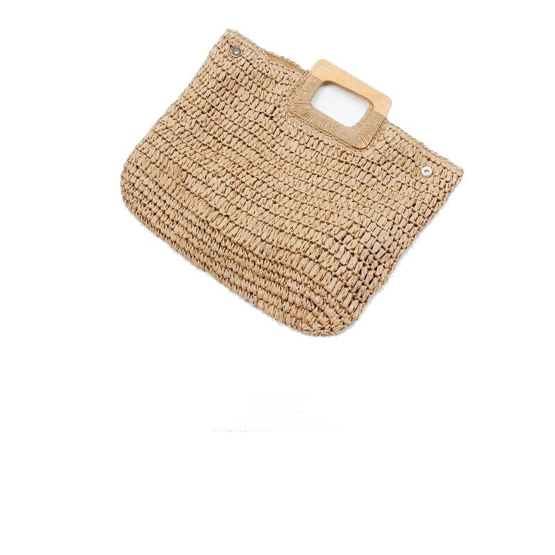 画像3:  woman simple large capacity portable hand-woven bag シンプルトート　セカンド籠　かごバック (3)