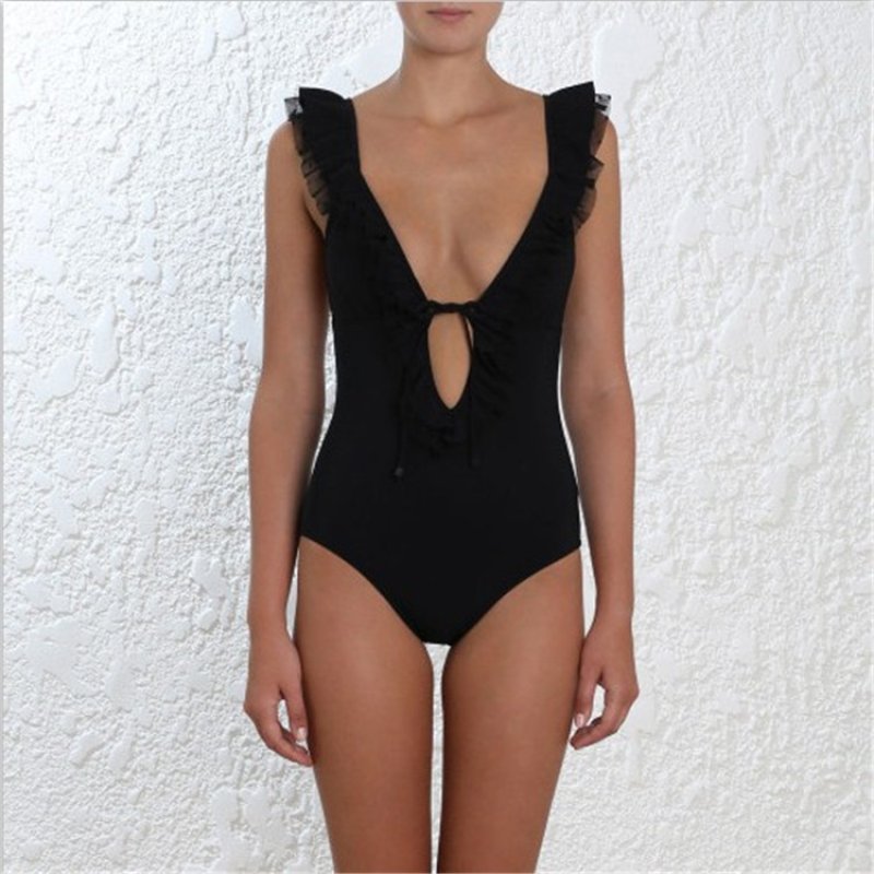 画像2: Women's Sexy Bikinis Beach Swimsuit Bikiniフリル付きワンピーススイムウエア水着ビキニモノキニワンピース (2)