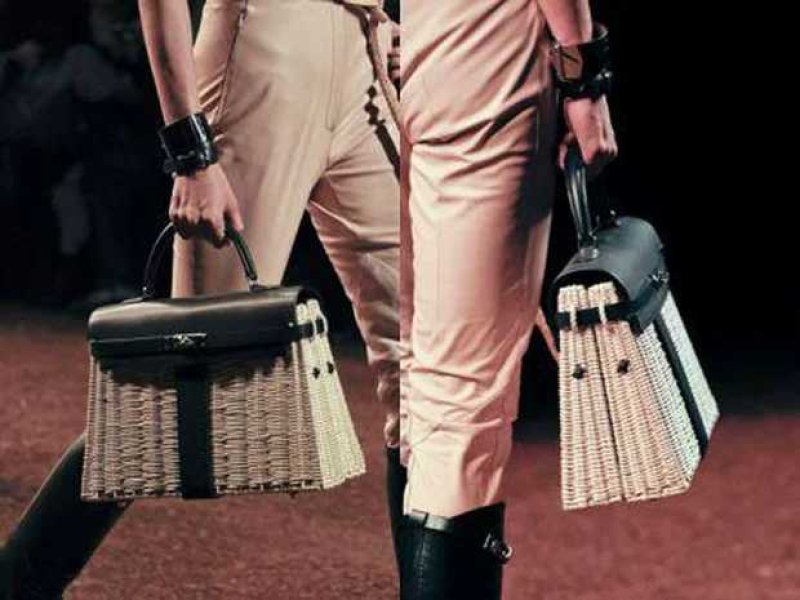 画像7: Woman Handmade rattan  straw handbag woven bag シンプルトート　セカンド籠　かごバック (7)