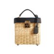 画像1:  woman Handmade rattan  straw handbag woven Messenger bag handbag beach bamboo bag 　レザーバケットかごバック (1)