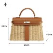 画像14:  woman Handmade rattan  straw handbag woven bag シンプルトート　セカンド籠　かごバック (14)