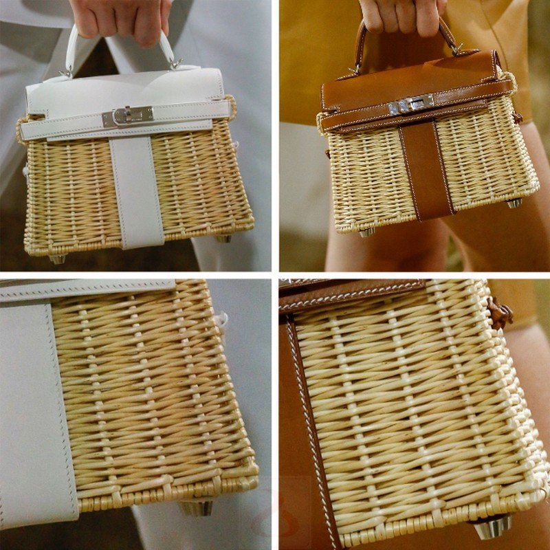 画像8: Woman Handmade rattan  straw handbag woven bag シンプルトート　セカンド籠　かごバック (8)