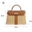 画像12:  woman Handmade rattan  straw handbag woven bag シンプルトート　セカンド籠　かごバック (12)