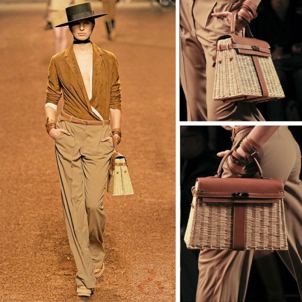 画像5: Woman Handmade rattan  straw handbag woven bag シンプルトート　セカンド籠　かごバック (5)