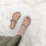画像3: women's pearl flat bottom slippers Sandalレディース パール付きフラットサンダル スリッパ シューズ・靴 サンダルレディース 女性用 シューズ  (3)