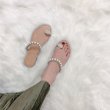 画像2: women's pearl flat bottom slippers Sandalレディース パール付きフラットサンダル スリッパ シューズ・靴 サンダルレディース 女性用 シューズ  (2)