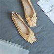 画像11: women's  Full leather bow flat pumps  shoes レザーボウリボン付きフラットパンプス　バレーシューズ (11)