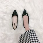 画像3: women's pointed rhinestone flat pumps sandals shoesra スターラインストーンフラットパンプス　サンダル (3)