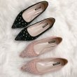 画像4: women's pointed rhinestone flat pumps sandals shoesra スターラインストーンフラットパンプス　サンダル (4)